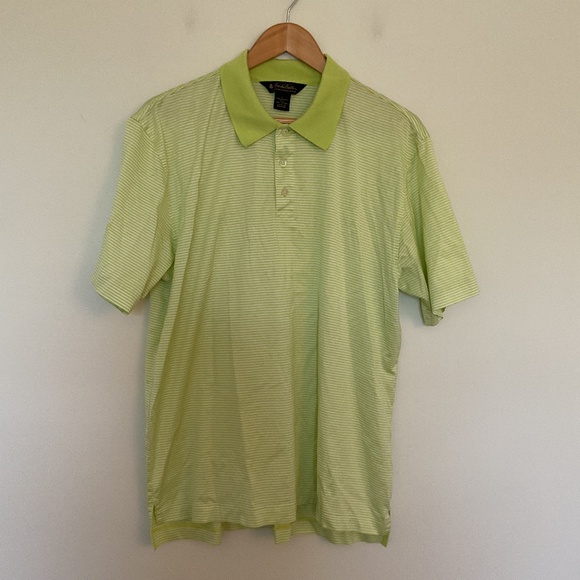 Brooks Brothers Mens Polo Sz L Performance Knit Double Mercerized Cotton Green - Picture 1 of 6